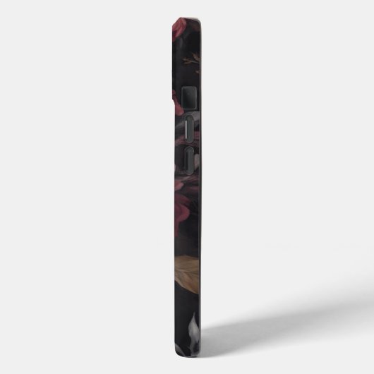 Donker bloemmonogram Case-Mate iPhone case (Achterkant / Links)