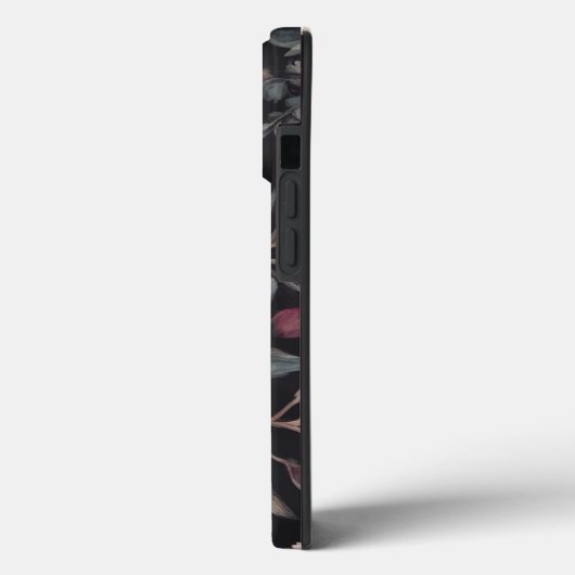 Donker bloemmonogram Case-Mate iPhone case (Achterkant / Links)