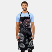 Donker Blush Roos Bloemenkunst Schort (Gedragen)