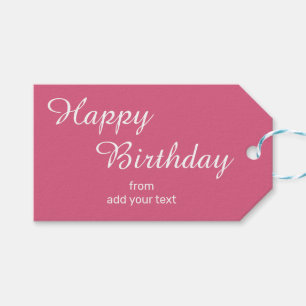 Donker Blush Roze Verjaardagscadeau Labels Cadeaulabel