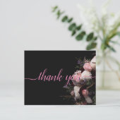 Donker bordeauxrood Bloemen Dank u PostC Briefkaart (Staand voorkant)