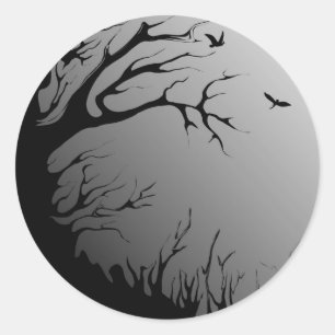 donker bos ronde sticker