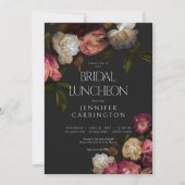 Donker Bourgogne & Cream Pioenrozen Zwart Bruids L Kaart (Voorkant)