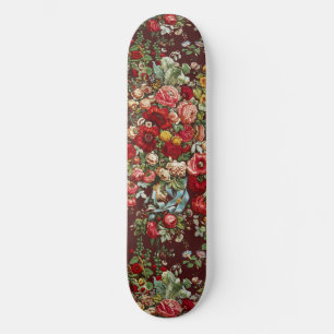 Donker Bourgondië Victoriaanse Roos Bloemlint Patr Skateboard