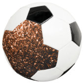 Donker brons faux glitter sprankelt bling voetbal (Drie kwart)