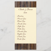 Donker Bruin Hout Wedding Program Menu (Achterkant)