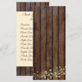 Donker Bruin Hout Wedding Program Menu (Voorkant / Achterkant)