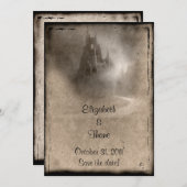 donker Castle Gothic Wedding Save The Date (Voorkant / Achterkant)