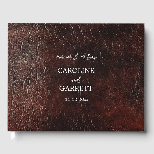 Donker Chocolade Bruin Western Faux Leather Gastenboek (Voorkant)