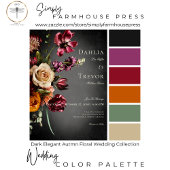 Donker Elegant Blur Herfst Bloemen Bruiloft Geen D All In One Uitnodiging