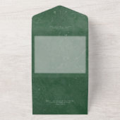 Donker Elegant Emerald Green Minimal Modern QR All In One Uitnodiging (Buitenkant)