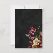 Donker Elegant Herfst Bloemen Bruiloft QR Code RSVP Kaartje (Achterkant)