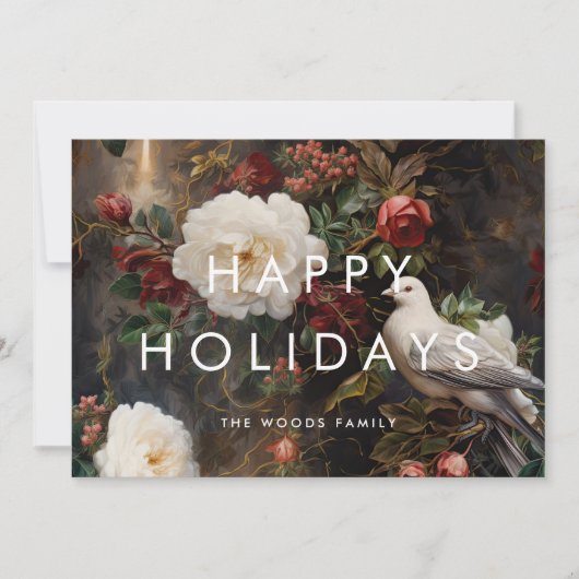 Donker Elegant Prettige feestdagen Minimalistisch Feestdagenkaart (Voorkant)