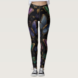 Donker Elegant Vlinderpatroon Leggings