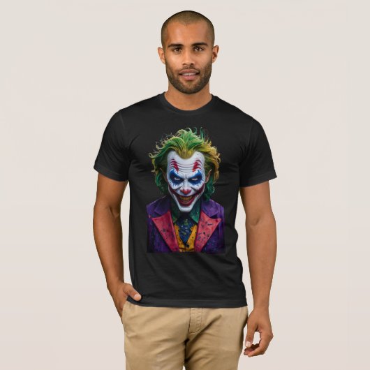 Donker en boeiend Joker Portret T-Shirt Ontwerp (Voorkant volledig)