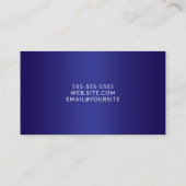 Donker en Deep Blue Ombre Elegant Script Visitekaartje (Achterkant)