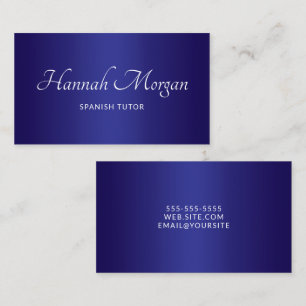 Donker en diep blauw Ombre Elegant Schrift Visitekaartje