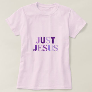 Donker en licht Paarse tinten glitter "Jesus" naam T-shirt