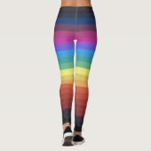 Donker en licht Regenboog horizontale strepen patr Leggings (Achterkant)