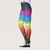 Donker en licht Regenboog horizontale strepen patr Leggings (Links)