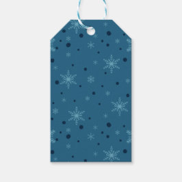 Donker en licht Turquoise Blue Snowflake Gift Labe Cadeaulabel