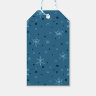 Donker en licht Turquoise Blue Snowflake Gift Labe Cadeaulabel