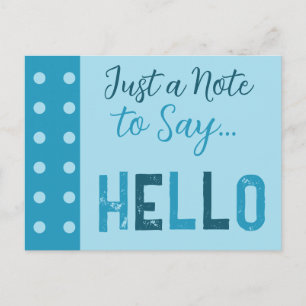 Donker en lichtblauw alleen een briefje om hallo t briefkaart