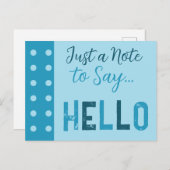 Donker- en lichtblauw. Even een bericht om hallo t Briefkaart (Voorkant / Achterkant)