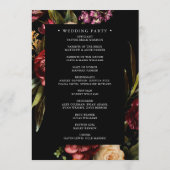 Donker en Moody Elegant Floral Black Wedding Progr Programma (Achterkant)