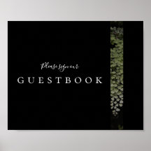 Donker en Moody Ferns Modern Guestbook