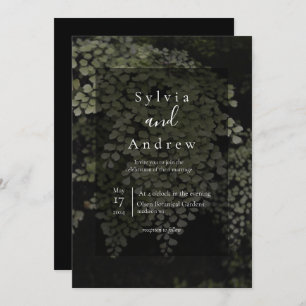 Donker en Moody Ferns Modern Wedding Invite Kaart