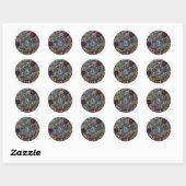 Donker en Moody Floral Ronde Sticker (Vel)