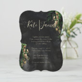 Donker en Moody Snapdragon skulls bruiloft uitnodi Kaart (Staand voorkant)