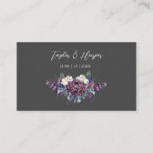 Donker esthetische Gothic bruiloft boeket Plaatskaartje (Achterkant)