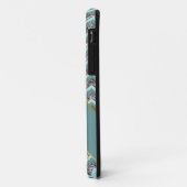 Donker gesneden glas en Blauwgroen zigzag Case-Mate iPhone Case (Achterkant/links)