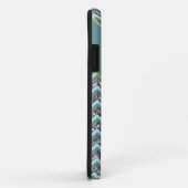 Donker gesneden glas en Blauwgroen zigzag Case-Mate iPhone Case (Achterkant/rechts)