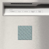 Donker gesneden glas en Blauwgroen zigzag Magneet (Insitu (Vaatwasser))
