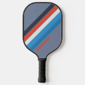 Donker Gestreept met Naam Pickleball Paddle (Achterkant)