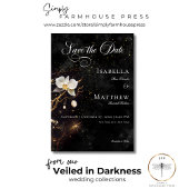 Donker Gothic Zwart & Wit Orchidee Spells Bruiloft Save The Date