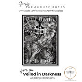 Donker Gothic Zwart & Wit Skelet Paar Bruiloft Kaart