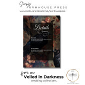 Donker Gotisch  Blush Bloemen & Zwart Ravens Informatiekaartje