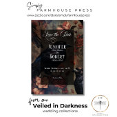 Donker Gotisch Blush Bloemen & Zwart Ravens Save The Date