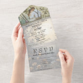 Donker Gotisch Bos Bloemen Achtergrond Foto All In One Uitnodiging (Afscheurbaar)