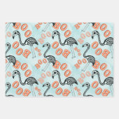 Donker Gotisch Flamingo Skelet Halloween Inpakpapier Vel (Voorkant 2)