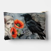 Donker  Gotisch Meisje Bloemen Raven Abstract Etui (Achterkant)