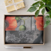 Donker Gotisch Meisje Raven Red Poppies Abstracte Tissuepapier (Geschenk)