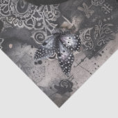 Donker Gotisch Meisje Raven Red Poppies Abstracte Tissuepapier (Detail)