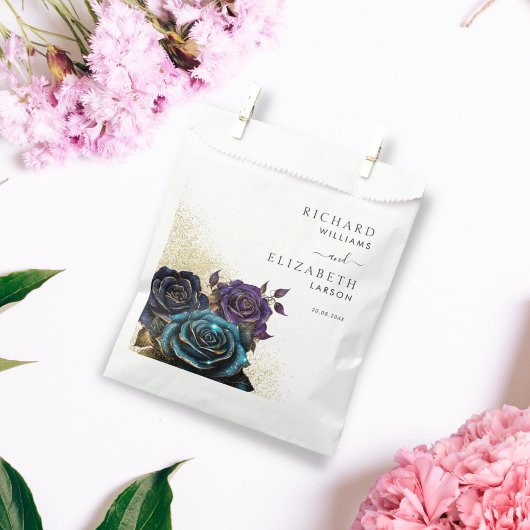 Donker Gotisch Roos Glitter Bruiloft Bedankzakje