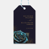 Donker Gotisch Roos Glitter Bruiloft Cadeaulabel (Voorkant)