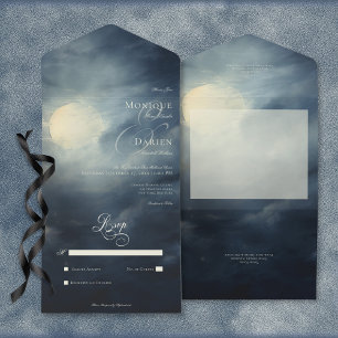 Donker Gotisch Volle Maan Nachthemel Geen Diner All In One Uitnodiging